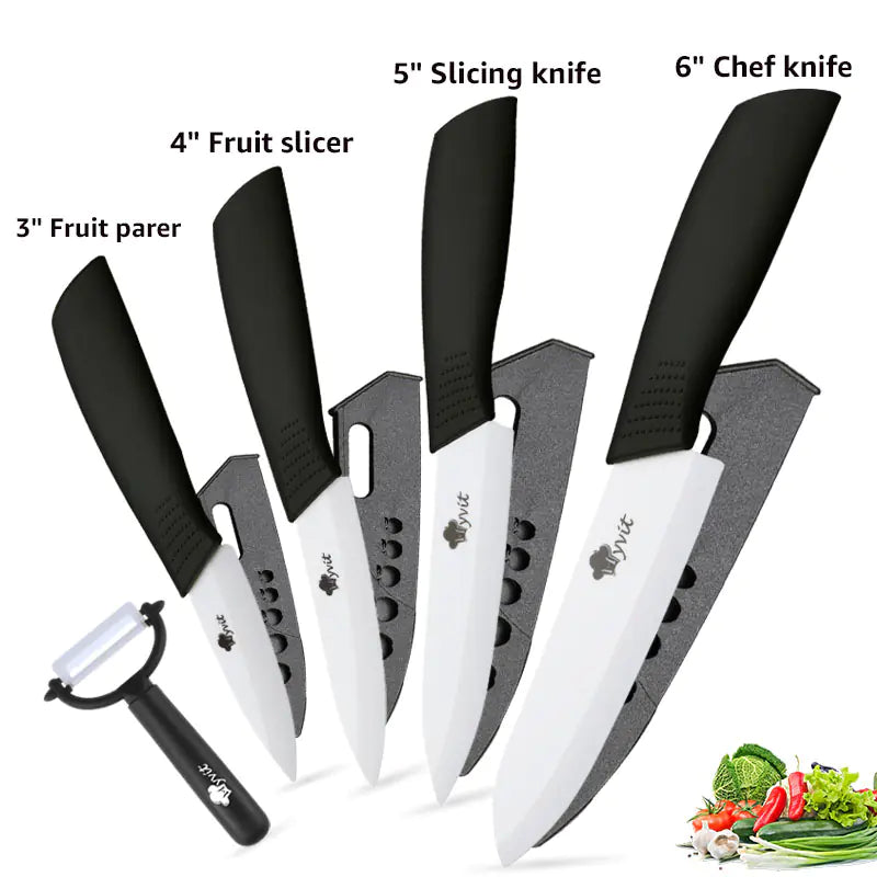 Ceramic Knife Set with Non-Slip Handles (5 Pieces) - Winima