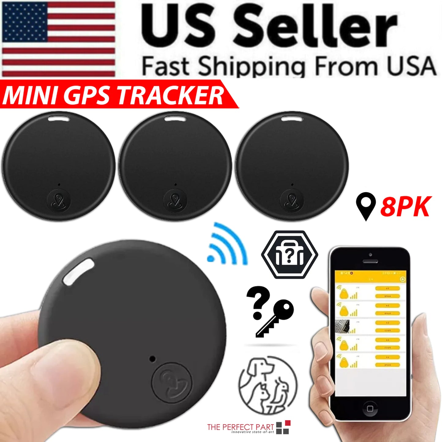 Bluetooth Mini GPS Tracking Air Key Tag Child Pet Finder Tracker Location Device - Winima