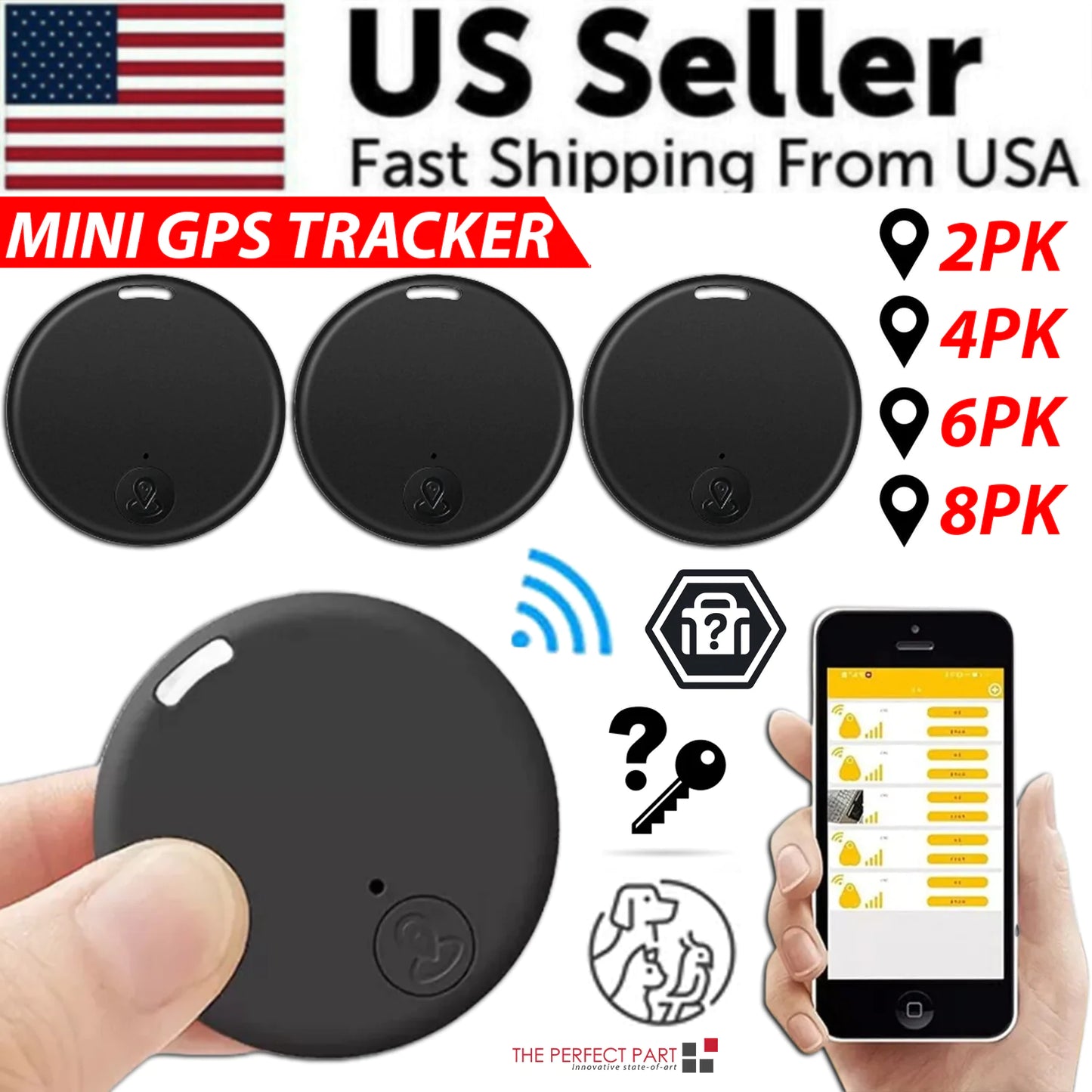 Bluetooth Mini GPS Tracking Air Key Tag Child Pet Finder Tracker Location Device - Winima