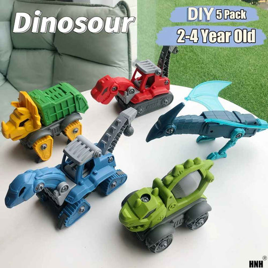 Dinosaur Take Apart Toy Set with Electric Drill - 5 Pack Construction Fun for Kids