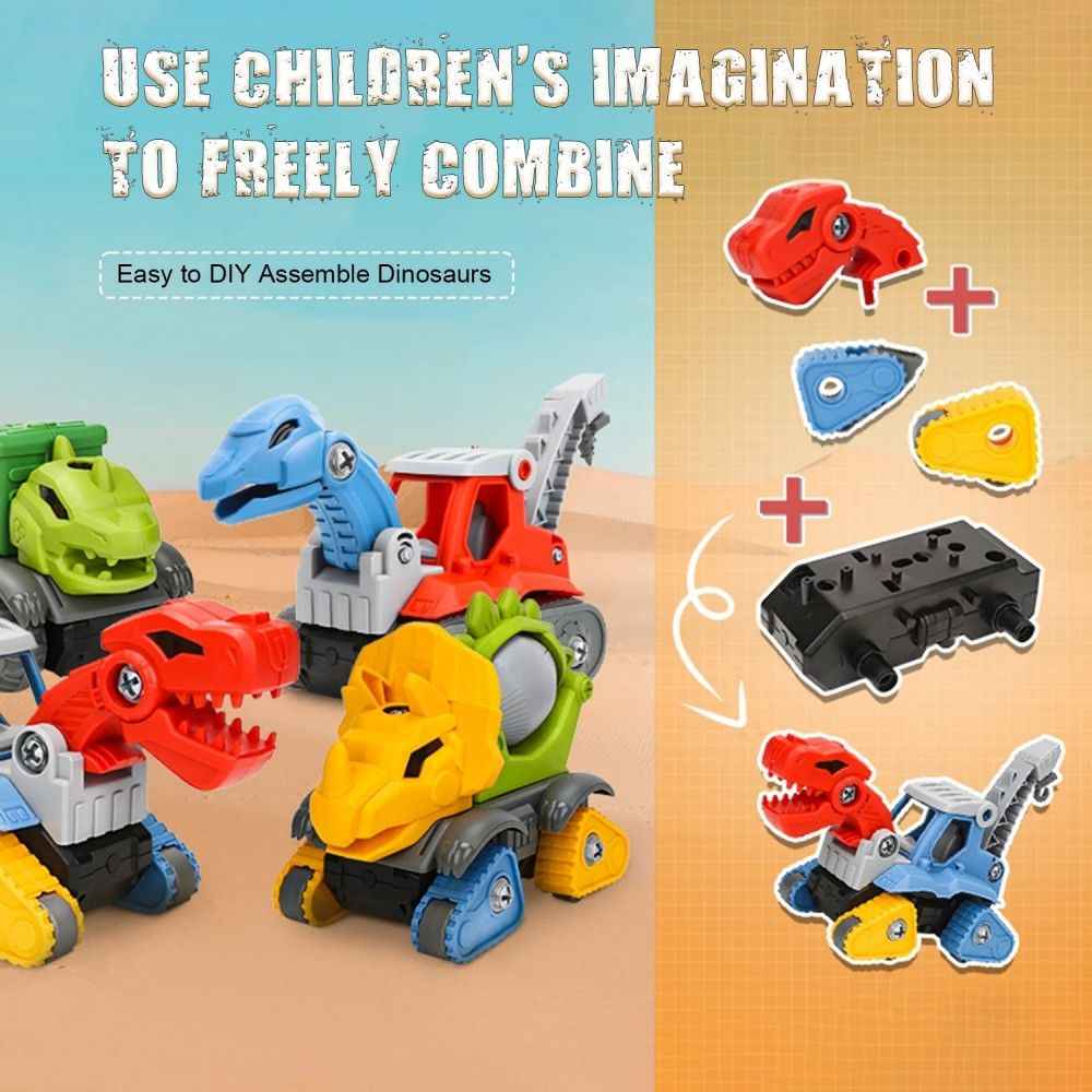 Dinosaur Take Apart Toy Set with Electric Drill - 5 Pack Construction Fun for Kids