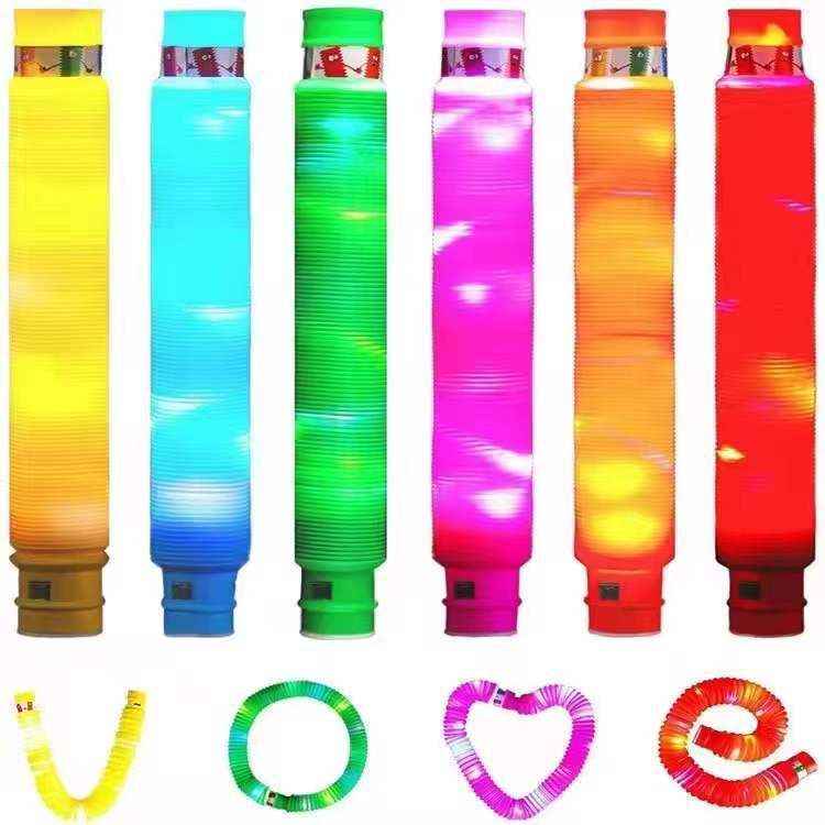 12 PCS Light up LED Pop Tubes; Glow Sticks Necklaces & Bracelets Party Pack; Glow in The Dark Party Favor Supplies Decoration for Halloween; Wedding; Birthday; Camping Games & Activities - Winima