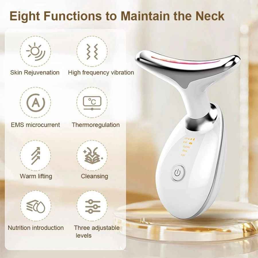 Face and Neck Massager in 3 Colors EMS Beauty Device Lifting Tighten Facial Massagers Wrinkle Remover Reduce Double Chin Devices for Women - Winima