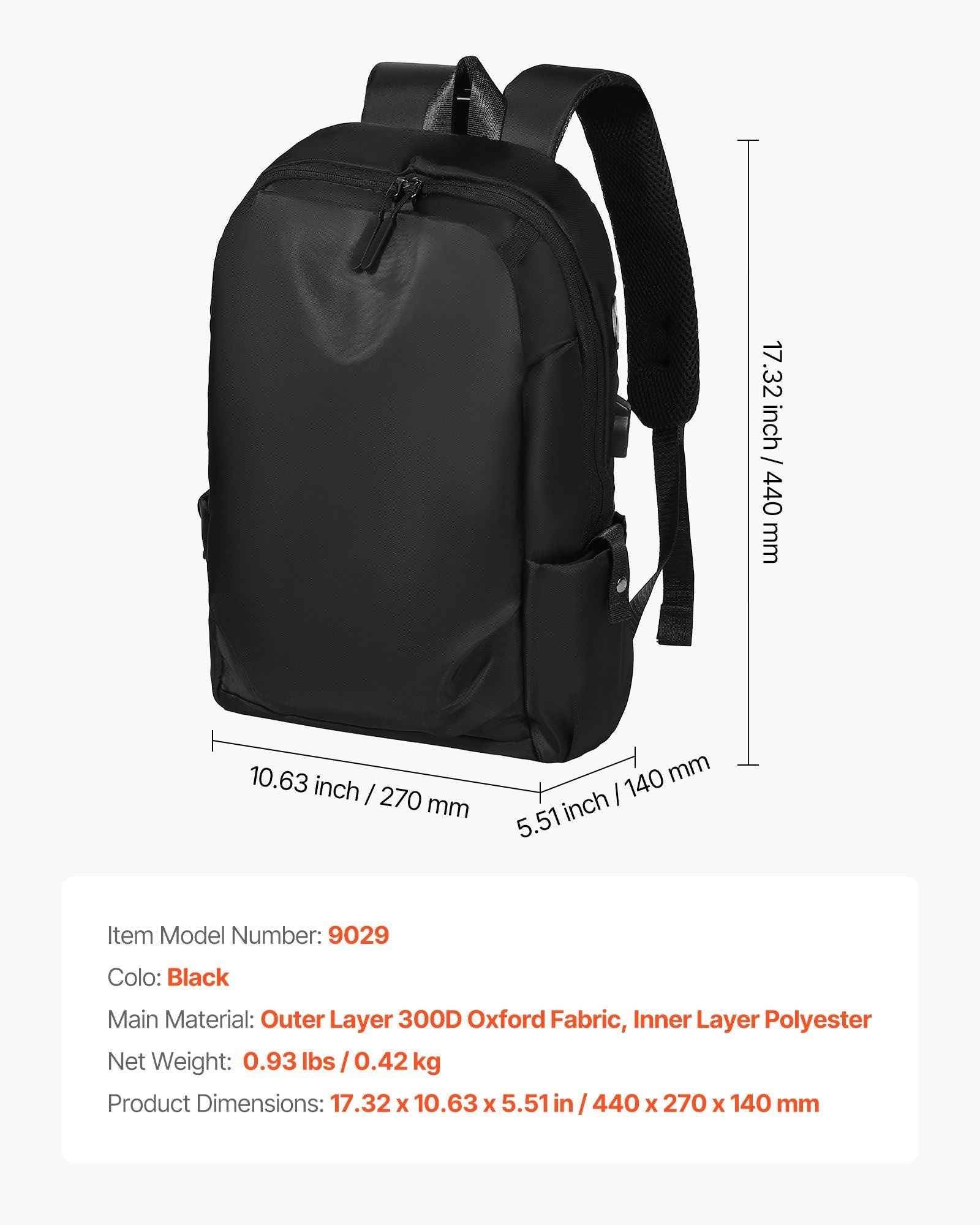 Black Lightweight Backpack - Winima