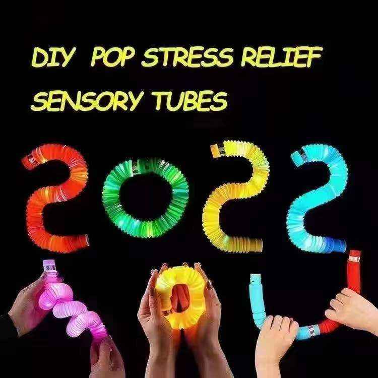 12 PCS Light up LED Pop Tubes; Glow Sticks Necklaces & Bracelets Party Pack; Glow in The Dark Party Favor Supplies Decoration for Halloween; Wedding; Birthday; Camping Games & Activities - Winima