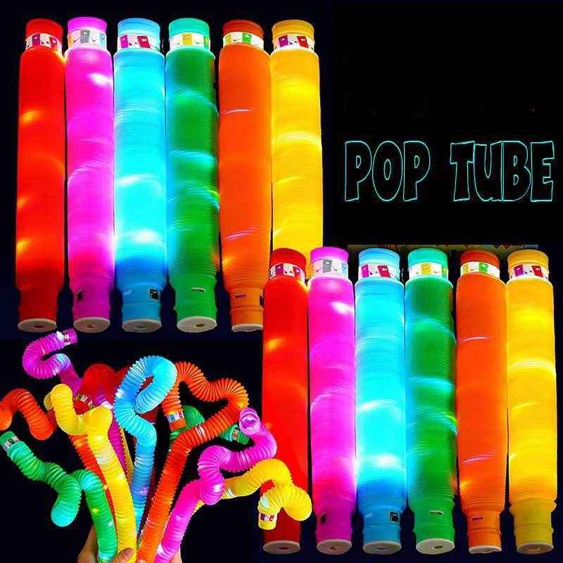 12 PCS Light up LED Pop Tubes; Glow Sticks Necklaces & Bracelets Party Pack; Glow in The Dark Party Favor Supplies Decoration for Halloween; Wedding; Birthday; Camping Games & Activities - Winima