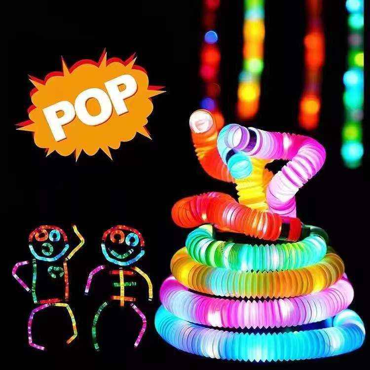 12 PCS Light up LED Pop Tubes; Glow Sticks Necklaces & Bracelets Party Pack; Glow in The Dark Party Favor Supplies Decoration for Halloween; Wedding; Birthday; Camping Games & Activities - Winima