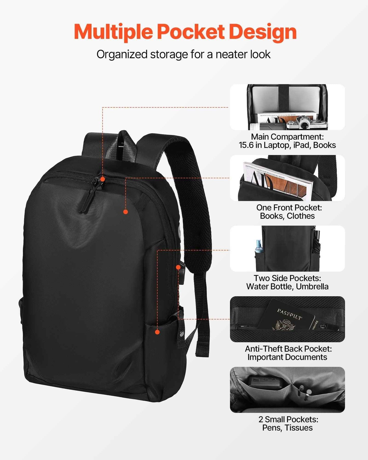 Black Lightweight Backpack - Winima