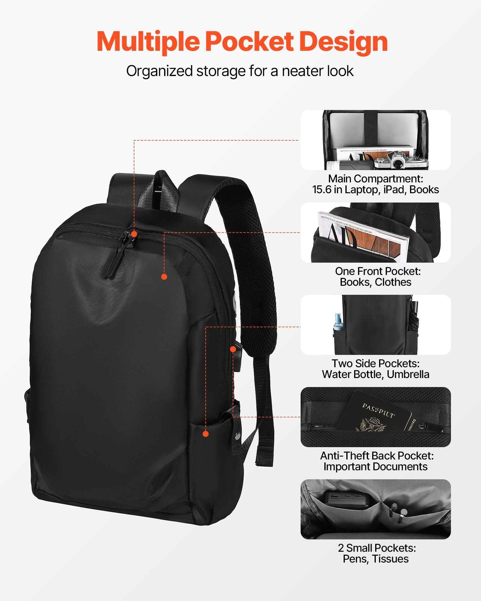 Black Lightweight Backpack - Winima