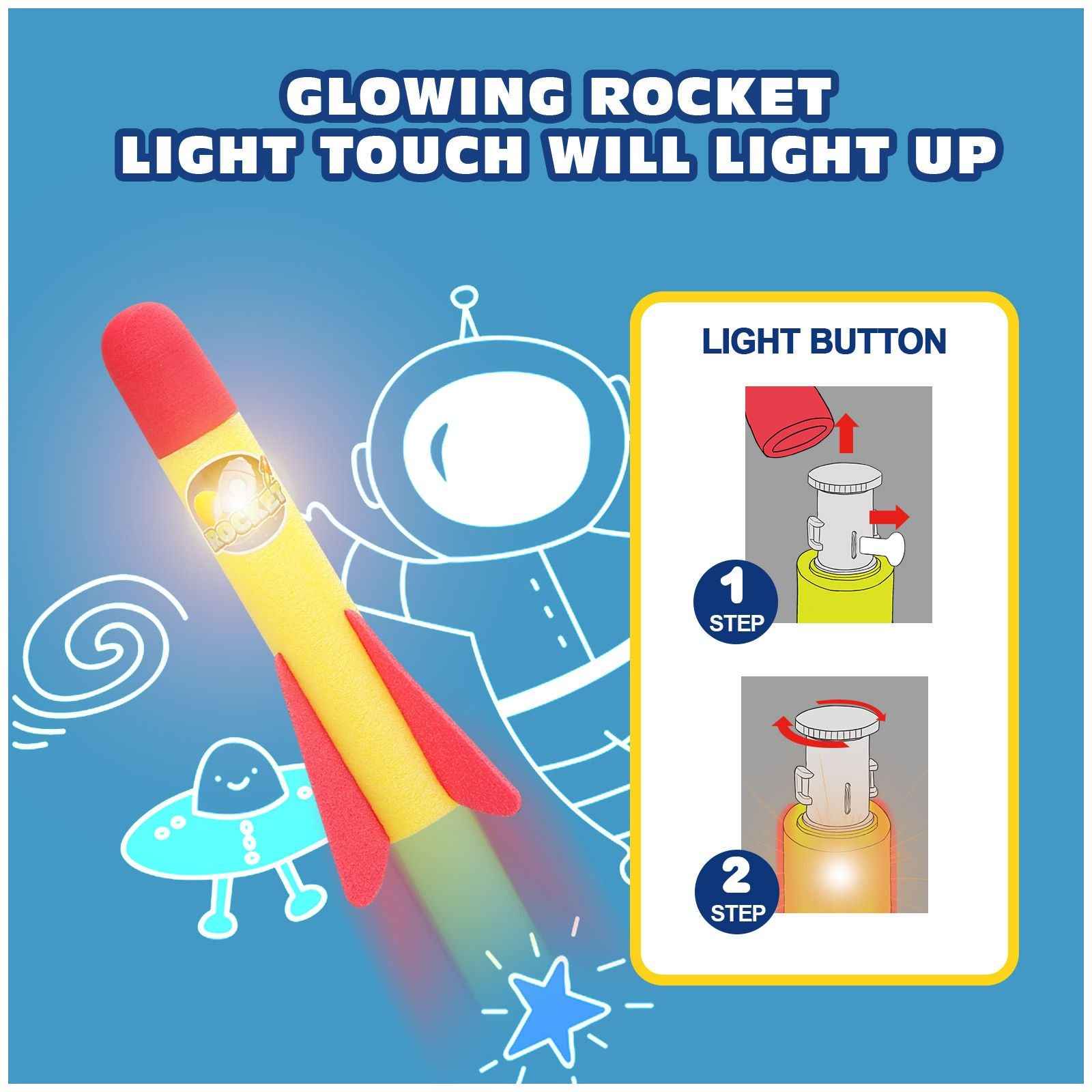 Outdoor Aerial Rocket Launcher - Ideal for Boys and Girls of ages 3 to 8 Years