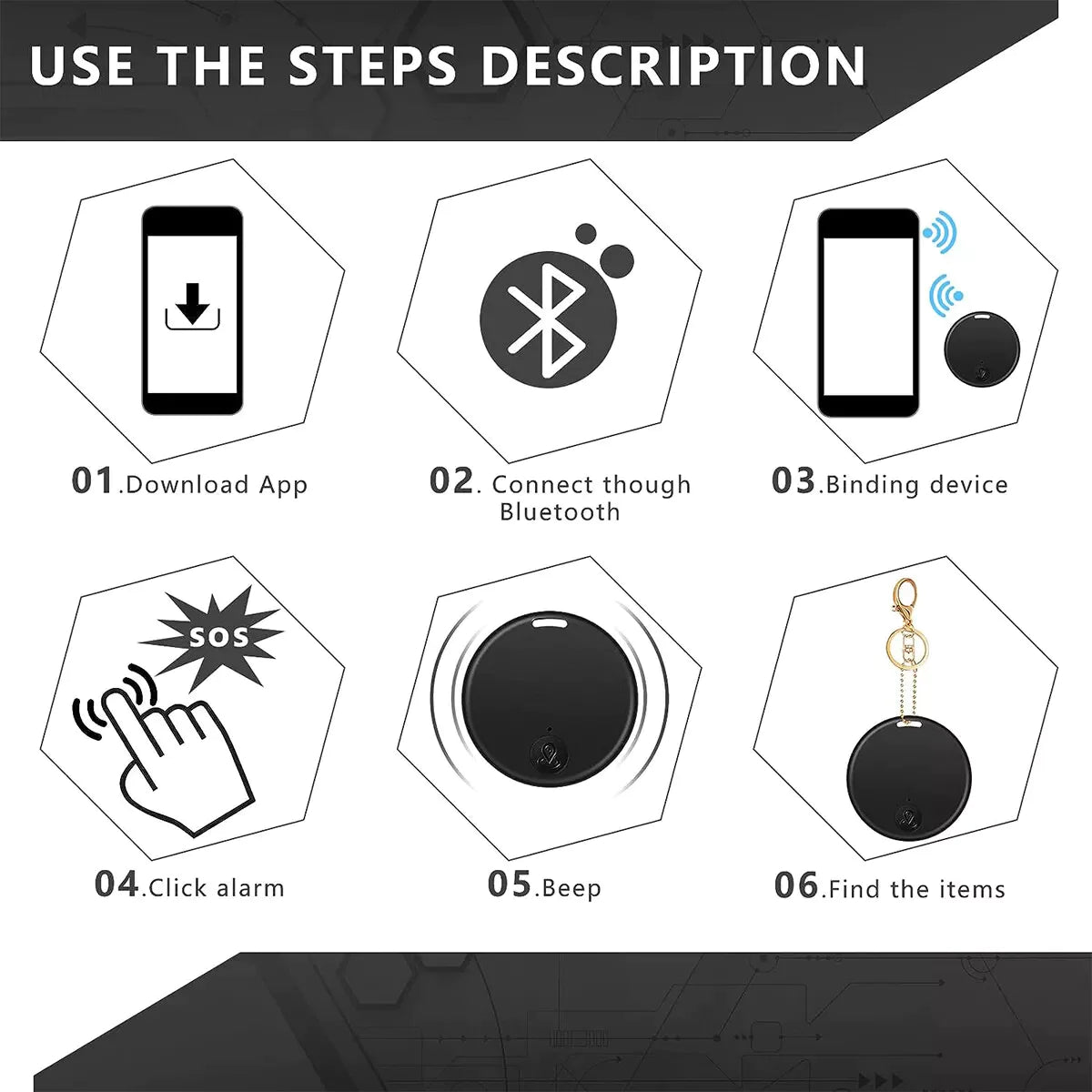 Bluetooth Mini GPS Tracking Air Key Tag Child Pet Finder Tracker Location Device - Winima