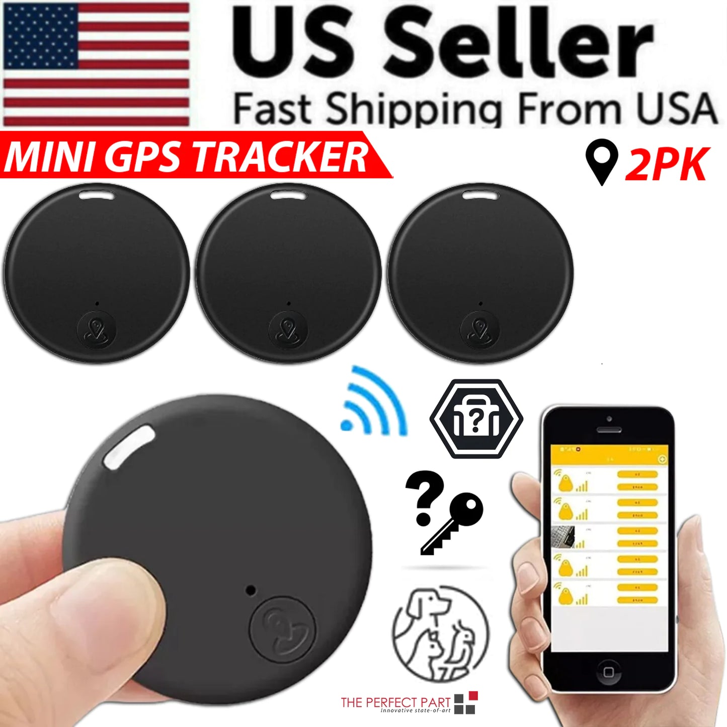 Bluetooth Mini GPS Tracking Air Key Tag Child Pet Finder Tracker Location Device - Winima