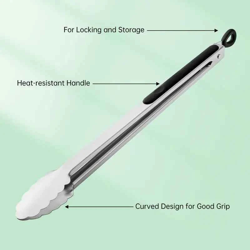 Extra Long Premium Stainless Steel Grill Tongs (1pc)