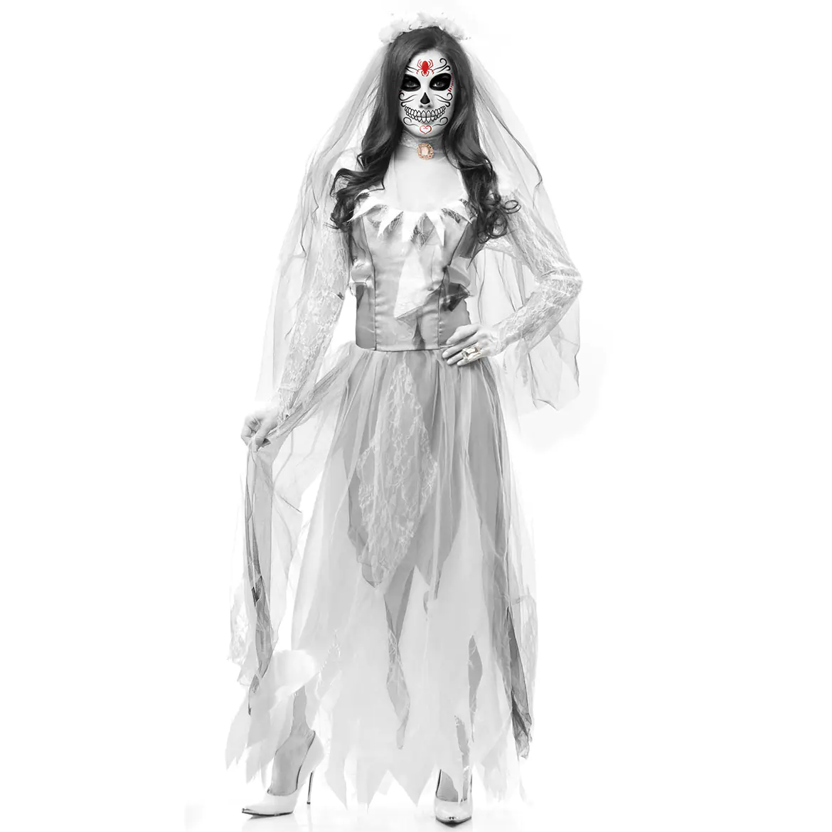 Halloween Bride Costume - Spooky Zombie Outfit & Demon Costume for Halloween