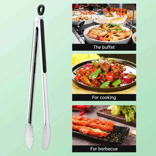 Extra Long Premium Stainless Steel Grill Tongs (1pc)