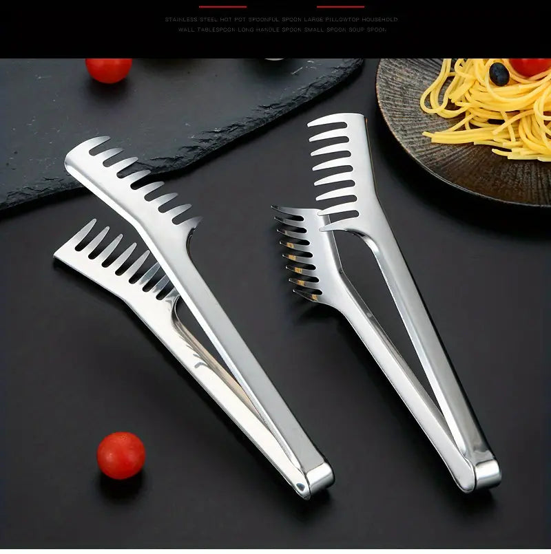 Stainless Steel Noodle Tongs - 9in Durable Cooking Utensils for Perfect Pasta - Winima