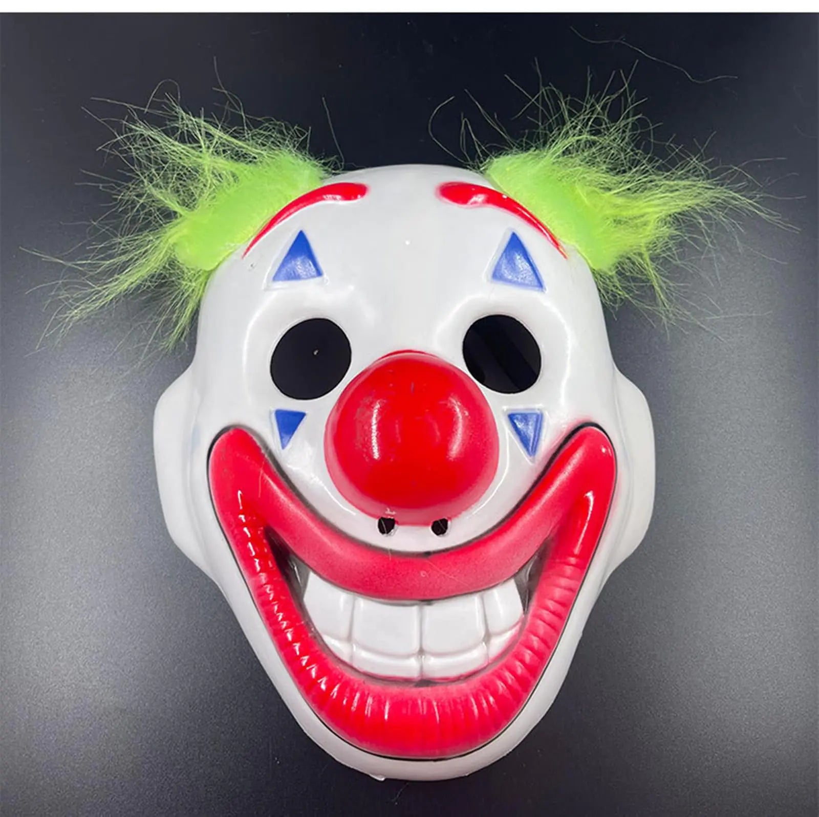 Halloween Clown Mask Horror Clown Cosplay Masks Plastic Scary Monster Masquerade Party Props for Adults Women & Men (Red White One Size) - Winima