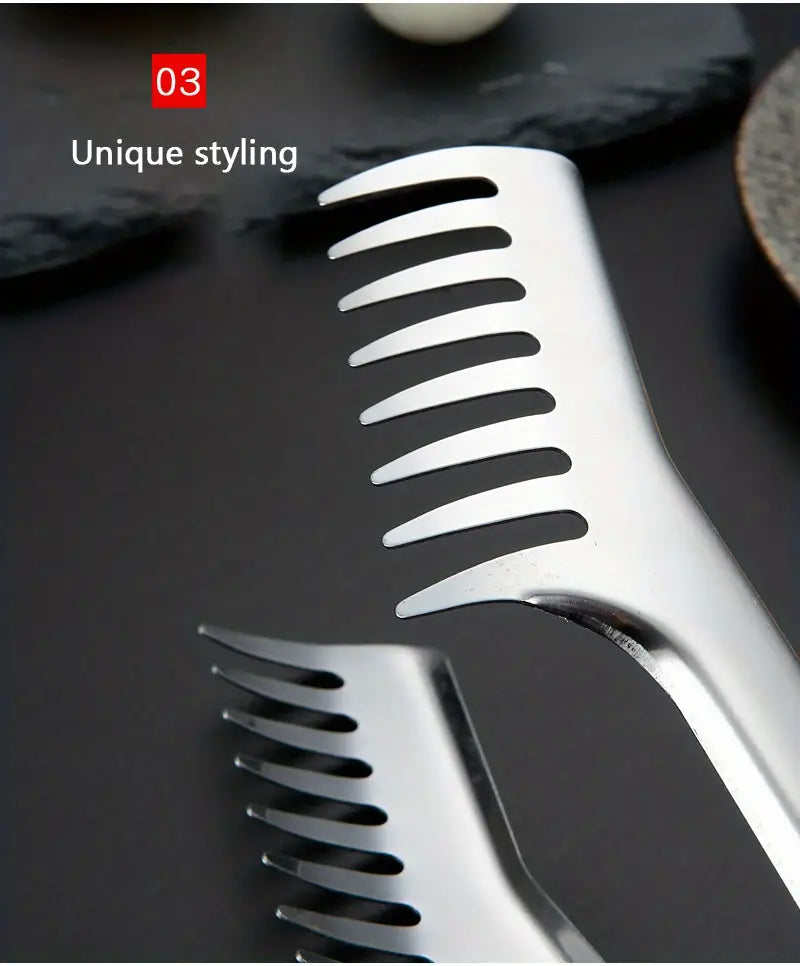 Stainless Steel Noodle Tongs - 9in Durable Cooking Utensils for Perfect Pasta - Winima