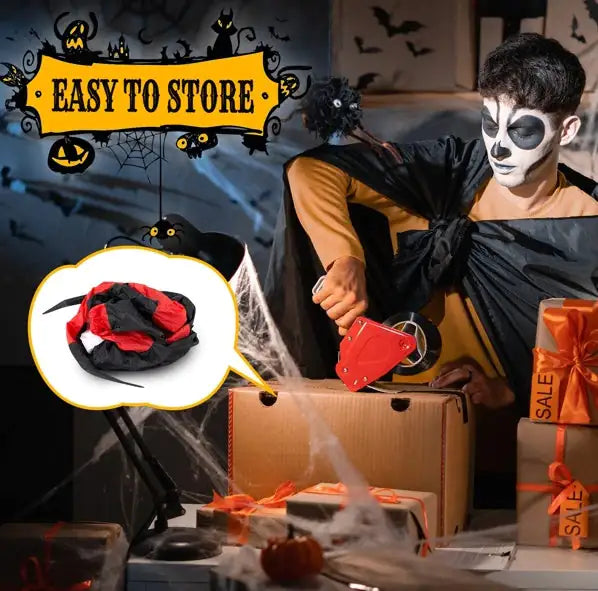 11.8 FT Halloween Inflatables Crawling Spider Outdoor Decorations With Rotating LED Lights - Winima