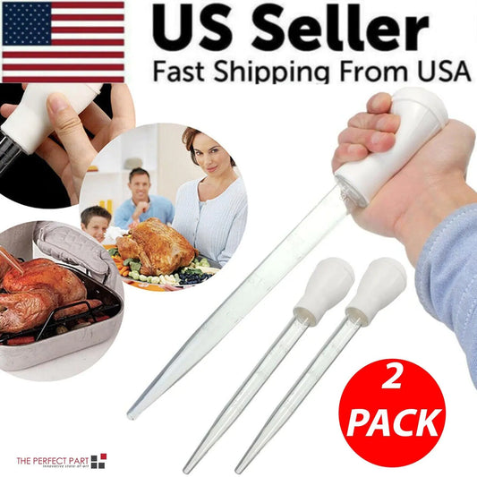 2 PCS Meat & Poultry Baster Heat Resistant BPA Free Turkey Syringe Flavor 30ML - Winima