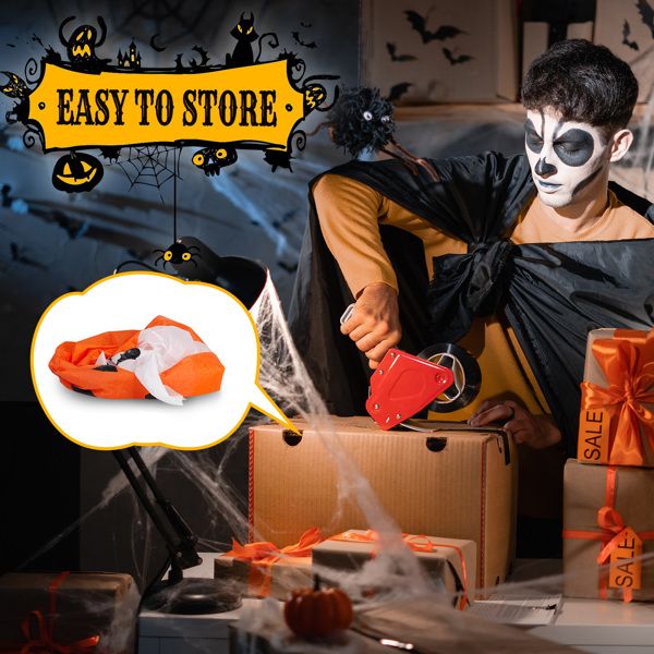 Outdoor 5.9 FT Halloween Inflatable Ghost Pumpkin with Built-In LED for Festive Decor - Winima