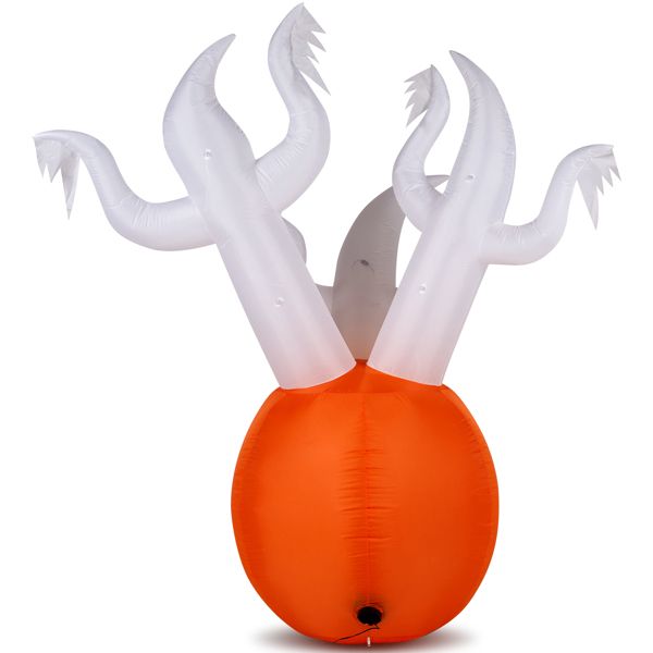 Outdoor 5.9 FT Halloween Inflatable Ghost Pumpkin with Built-In LED for Festive Decor - Winima