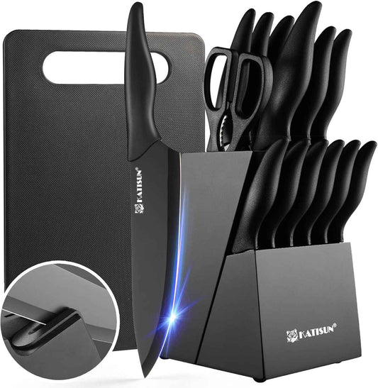 Kitchen Knife Block Set with Cutting Board - Winima