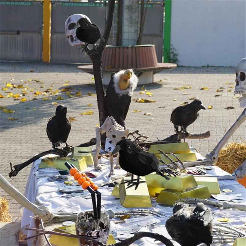 Halloween Black Crow Prop - Scary Raven Model for Party Decor - Winima