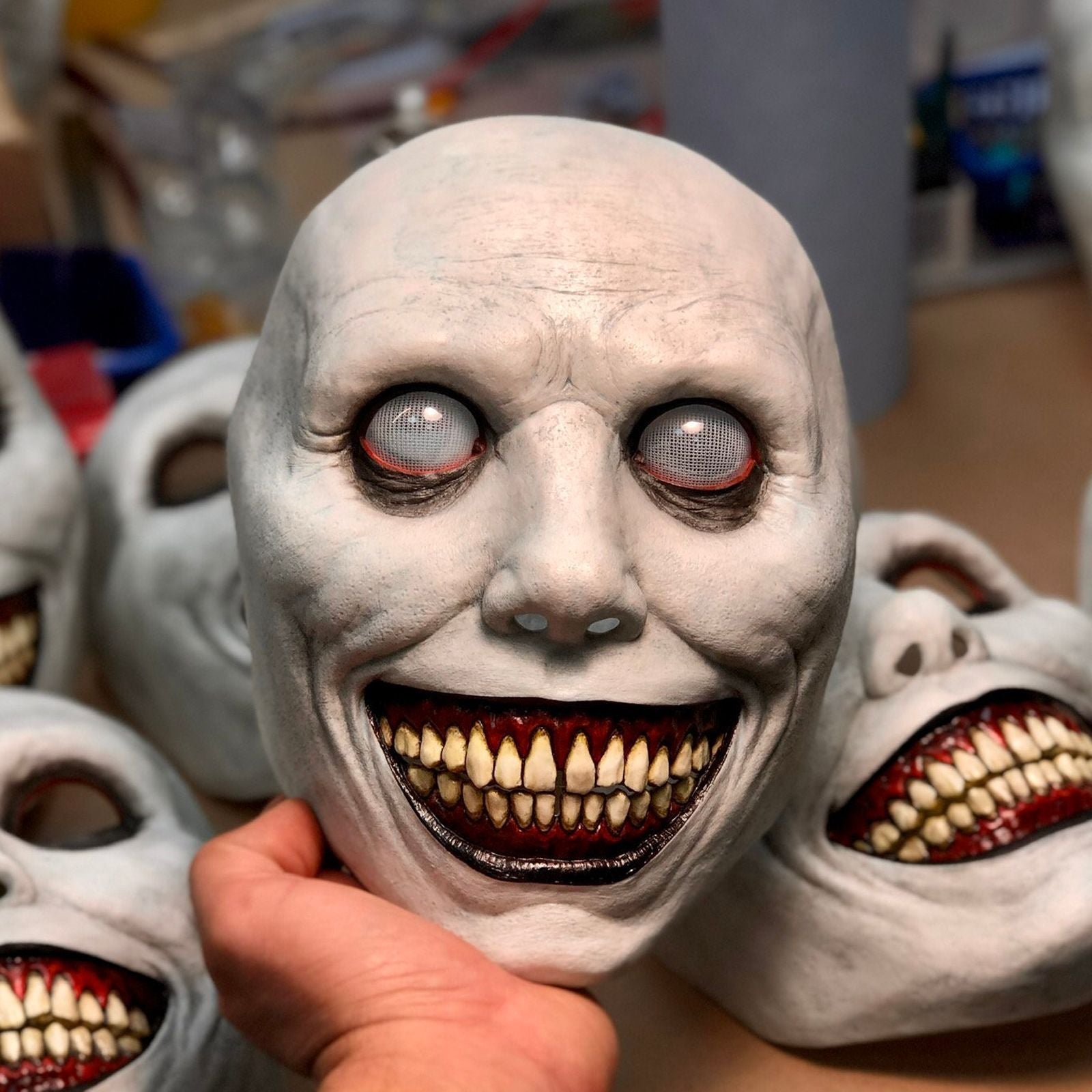 Cosplay Evil Demon Mask - Half Face Latex Halloween Prop for Party Outfit - Winima