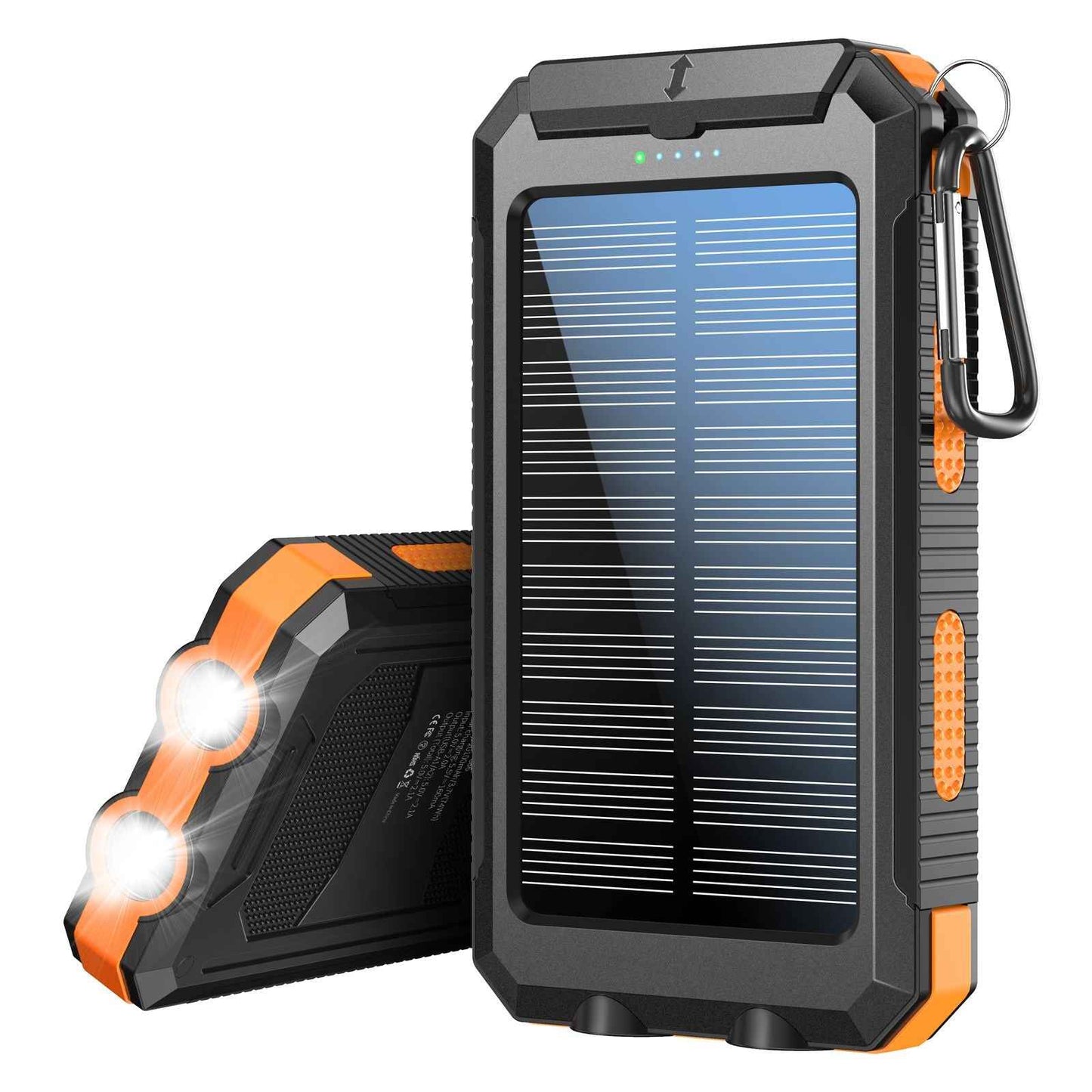 Solar Powered Portable Power Bank with USB-C Port Mobile Battery Pack for Phone - Winima