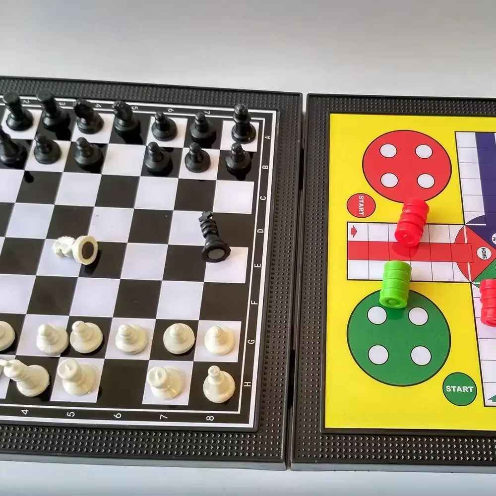 3 In 1 Magnetic Travel Chess Game, Foldable Portable Chess Board Game for Kids, Entertaining Road Trip Toys, Travel Games, and Desktop Toys Perfect Gift for Birthday, Christmas, Thanksgiving