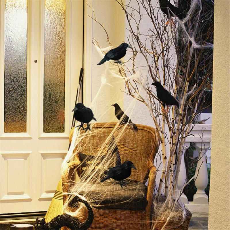 Halloween Black Crow Prop - Scary Raven Model for Party Decor - Winima