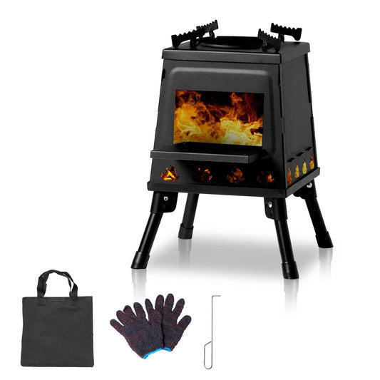 Portable Camping Stove with Detachable Black Iron Panels - Winima