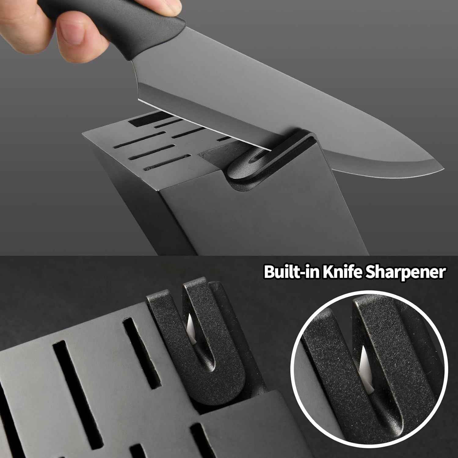 Kitchen Knife Block Set with Cutting Board - Winima