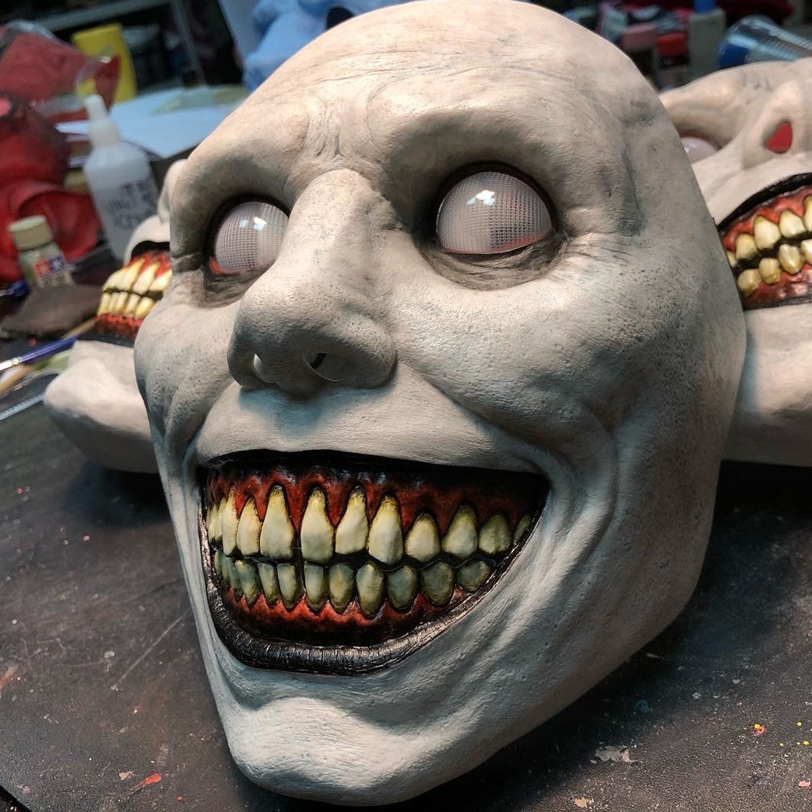 Cosplay Evil Demon Mask - Half Face Latex Halloween Prop for Party Outfit - Winima