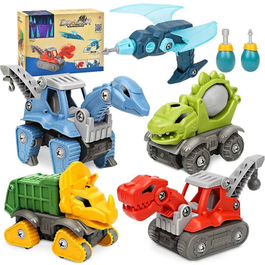Dinosaur Take Apart Toy Set with Electric Drill - 5 Pack Construction Fun for Kids