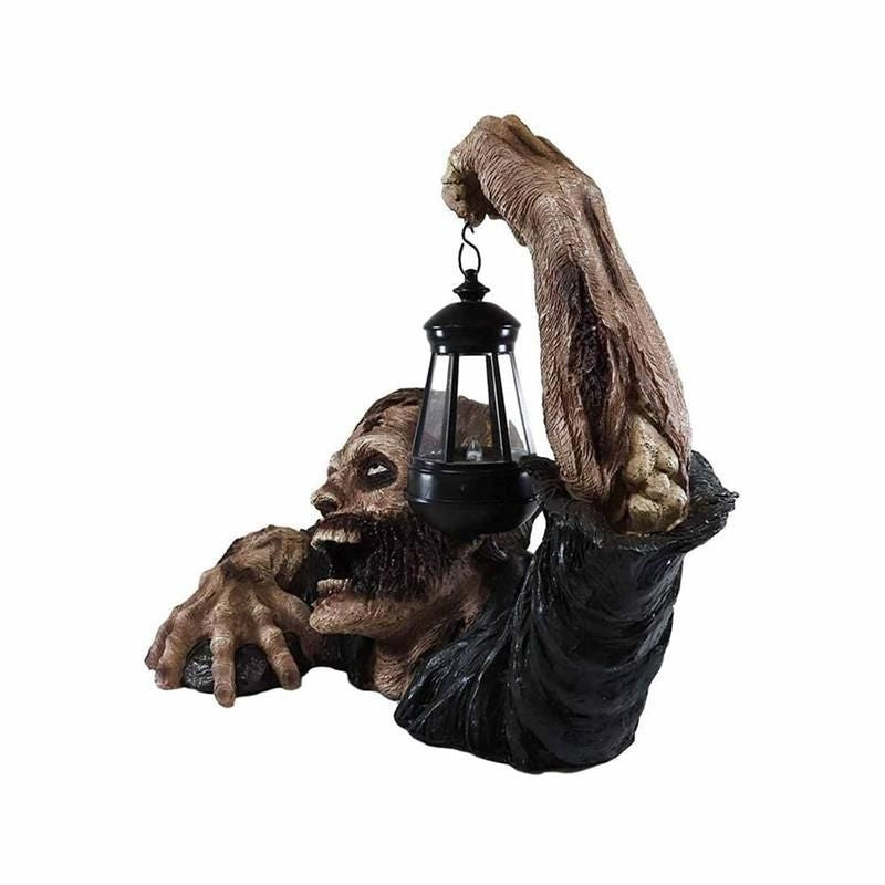 Crawling Zombie Outdoor Light Figure with Scary LED Lantern - Winima
