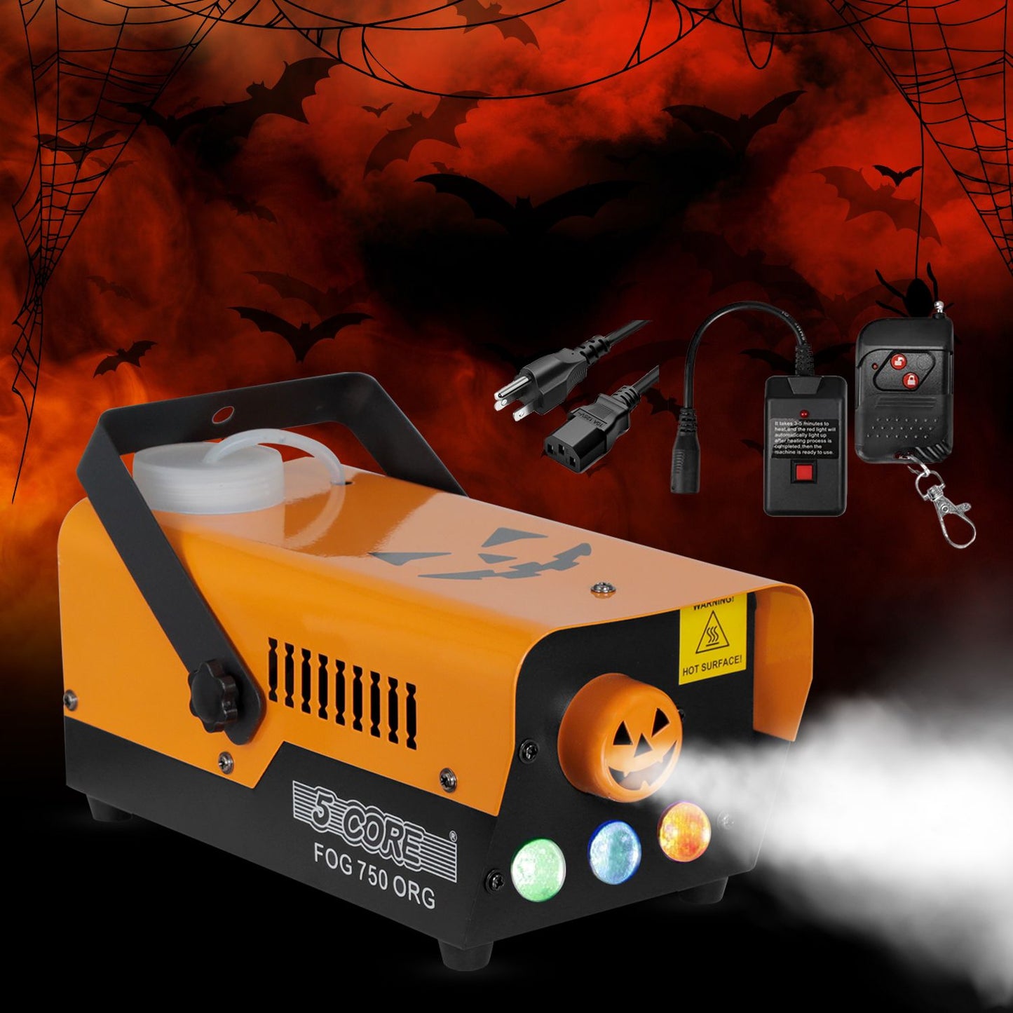 Ultimate 750W Fog Smoke Machine with RGB LED Effects for Halloween & Parties - Winima