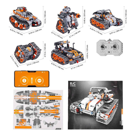 Kids STEM Robotics Set: 5-in-1 Remote Control Cars and Robots - 554 PCS Educational Toy