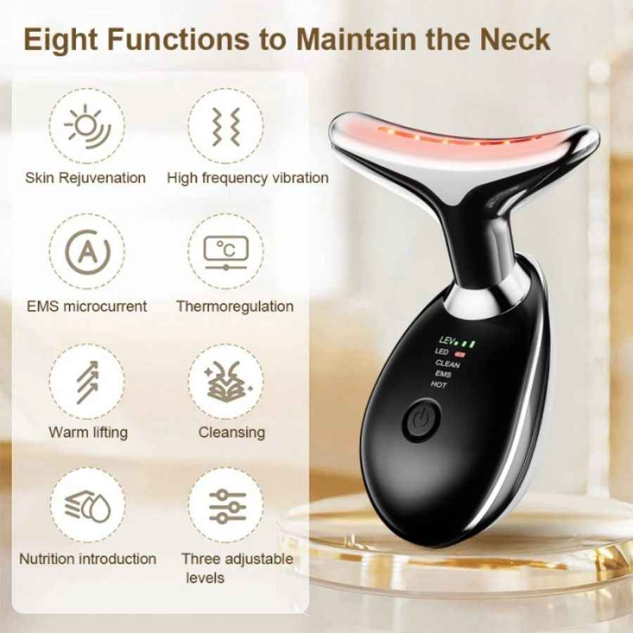 Face and Neck Massager in 3 Colors EMS Beauty Device Lifting Tighten Facial Massagers Wrinkle Remover Reduce Double Chin Devices for Women - Winima