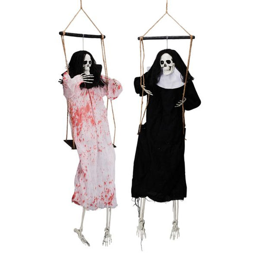 Haunting Ghostly Duo - Halloween Yard Decor with Illuminated Eyes and Frightening Design - Winima
