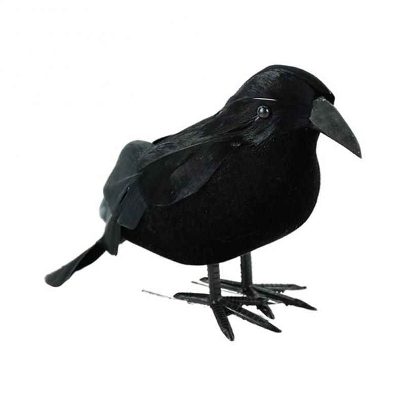 Halloween Black Crow Prop - Scary Raven Model for Party Decor - Winima