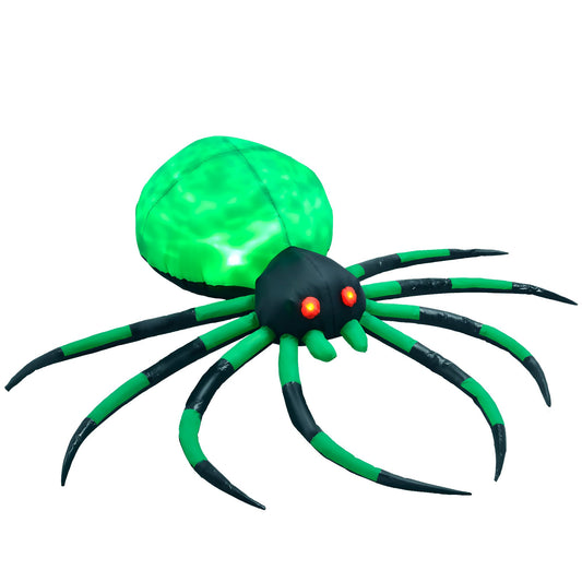 6 ft Halloween LED Yard Decor Crawling Spider, Blow Up Inflatable Outdoor Decoration for Garden, Waterproof - Winima