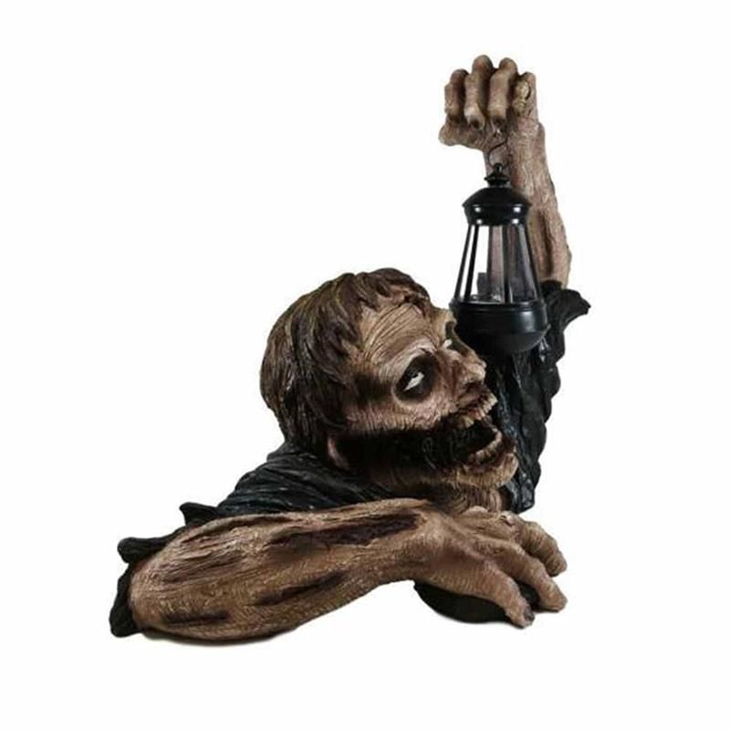 Crawling Zombie Outdoor Light Figure with Scary LED Lantern - Winima