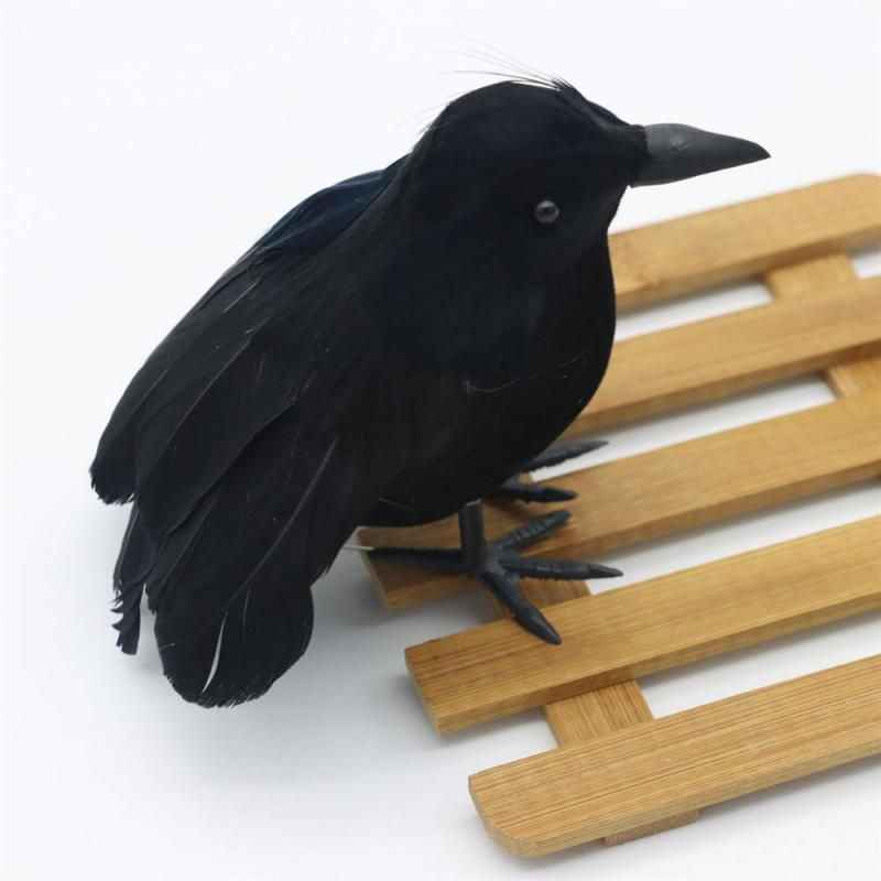 Halloween Black Crow Prop - Scary Raven Model for Party Decor - Winima