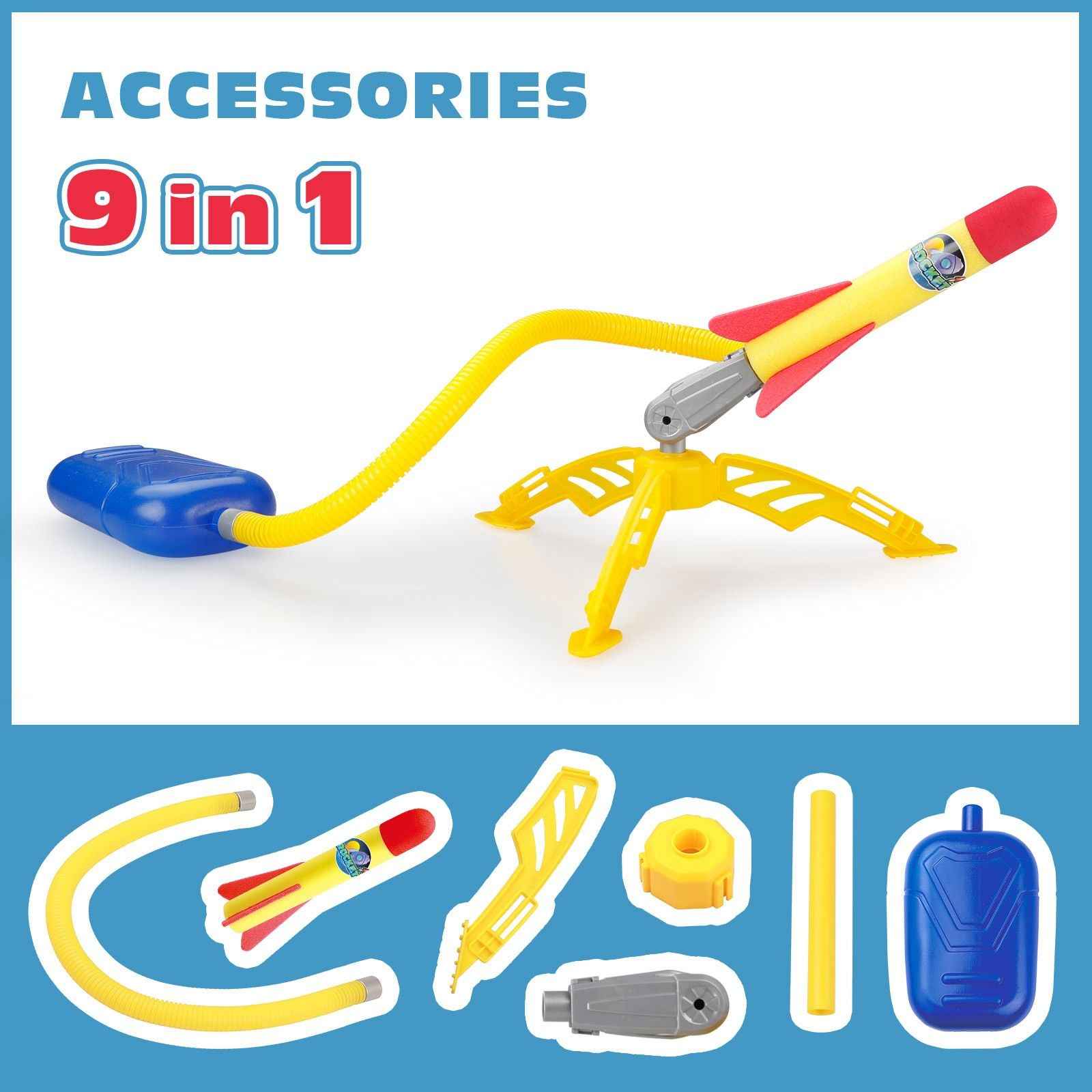 Outdoor Aerial Rocket Launcher - Ideal for Boys and Girls of ages 3 to 8 Years