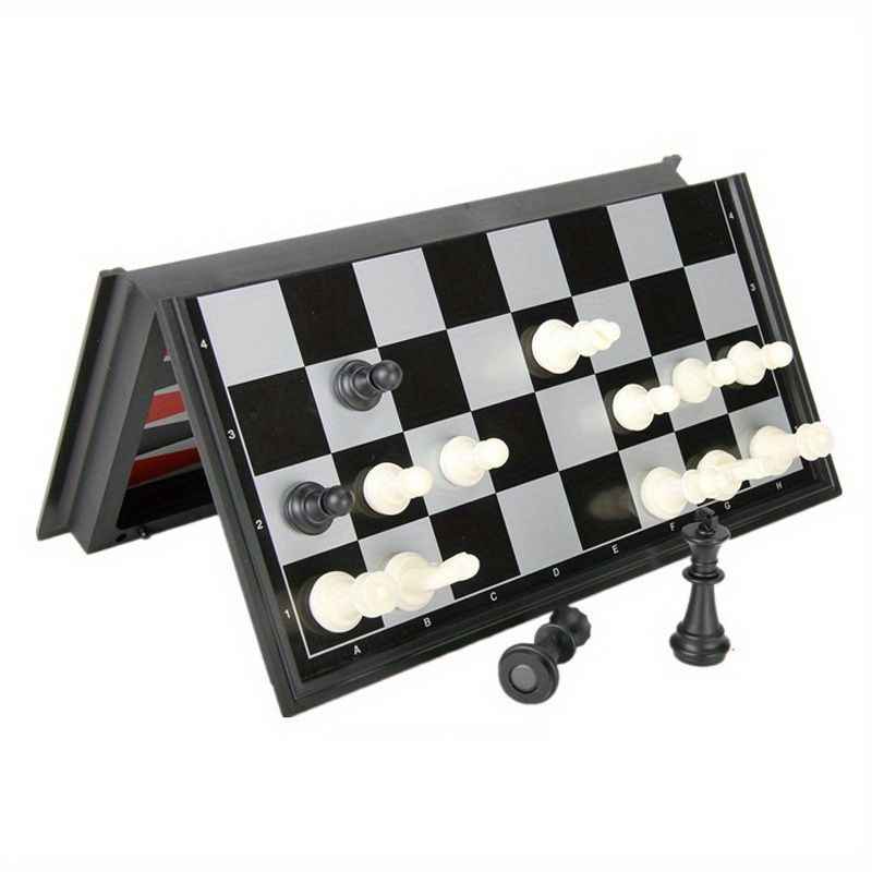 3 In 1 Magnetic Travel Chess Game, Foldable Portable Chess Board Game for Kids, Entertaining Road Trip Toys, Travel Games, and Desktop Toys Perfect Gift for Birthday, Christmas, Thanksgiving