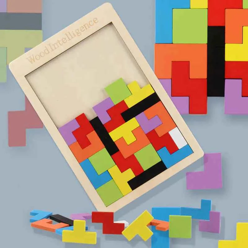 Children's Tetris Wooden Puzzle for Early Education