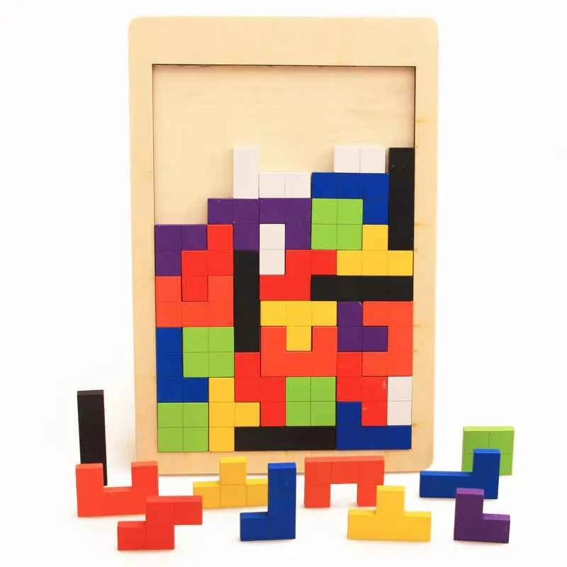 Children's Tetris Wooden Puzzle for Early Education