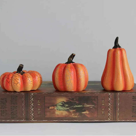 Halloween Pumpkin Lantern with LED Candle Lamp - Luminous Resin Simulation - Winima